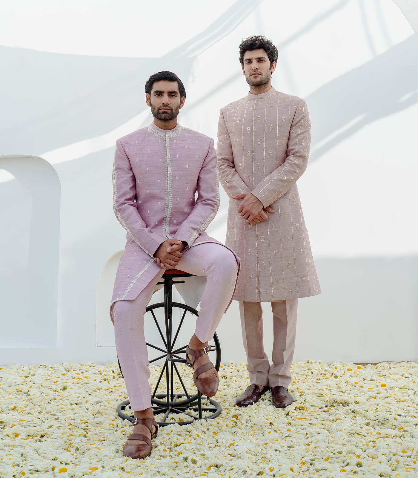 Men's Banarasi Art Silk Sherwani in Brown | Sherwani, Stylish dresses,  Wedding sherwani